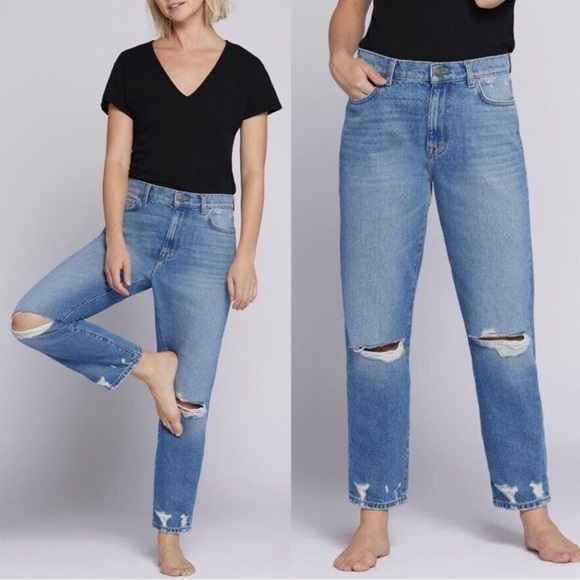 Current Elliott Boyfriend Distressed Jeans Blue 24 MSRP $228 EUC - Picture 1 of 7